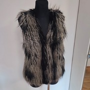 H&M damski bezrękawnik futrzany kamizelka S