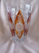 PRZEPIĘKNY WAZON - KRYSZTAŁ Z BURSZTYNEM