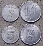 Francja - zestaw 5 i 10 centimes 1920 Rouen