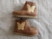Brązowe eleganckie buty botki kozaki motyl w motyle George 24 jak nowe