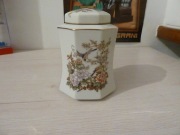 Japońska porcelana PORCELANOWY POJEMNIK NA HERBATĘ Ptaki