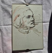 Stara grafika obraz portret rysunek tusz XVIII-XIX wiek wcześniejsza? 