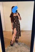 Sukienka Maxi w Kwiaty Breezaya Rozcięcie na Nogi Styl Boho Rozmiar S lub M