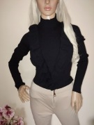 Sweter kardigan falbany falbanki długi rękaw sweterek golf