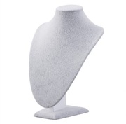 POLMART EKSPOZYTOR BIŻUTERII NA ŁAŃCUSZKI POPIERSIE WĄSKIE SZARE 29CM