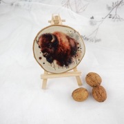 Plaster drewna pod kubek - zawieszka - żubr