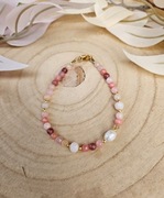 Bransoletka Kamienie Naturalne Agat Jadeit Perła Kryształ Kwarc Hematyt 