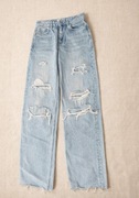 jeansy damskie Pull&Bear S spodnie z dziurami jasne denim bluza gratis 