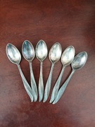 Fraget wczesny PRL posrebrzane małe łyżeczki do kawy mokki wzór amerykański