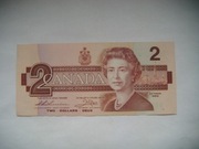 BANKNOT KANADA 2 DOLAR 1986 r.ELŻBIETA II seria EBW