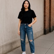 Jeansy boyfriend z przetarciami RESERVED, rozmiar 158