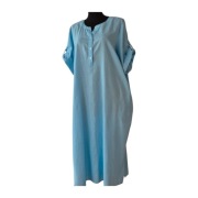 Sukienka tunika Zizzi, len & bawełna, baby blue, kieszenie, Oversize XL-3XL
