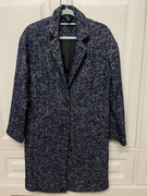 BONPRIX PŁASZCZ JODEŁKA GRANAT MELANŻ WEŁNA JEDNORZĘDOWY KLASYCZNY ROZM. 34