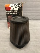 Filtr stożkowy K&N F040A6 + redukcja 100/75 mm, mało używany, po olejowaniu