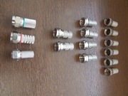 Wtyk złącze konektor typu F różne, 15 szt.