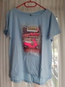 Bluzka Megi sm błękitna różówy skuter