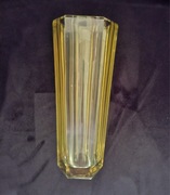 Szkło kolorowe PRL wazon heksagonalny Kupczyk Ząbkowice Śląskie 