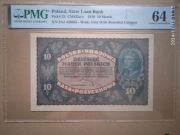 Banknot 10 Marek 1919 PMG 64