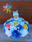 Stroik na grób dziecka niebieski dla aniołka na cmentarz 