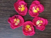 Bratki róż piękny na szydełku kordonek zestaw 