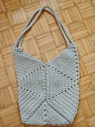 TORBA SZYDEŁKOWANA Szara Solidna Na Zakupy Handmade