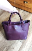 Skórzana torebka Venezia bordo duża torba trapezowa skórzana shopper