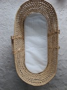 Kosz Mojżesza Pleciony + Materacyk 81x44 cm Boho Naturalny