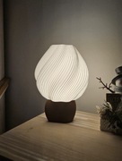 Lampka Nocna e27 biało brązowa 