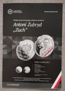 Folder - Ogłoszenie do srebrnej monety 10 zł ANTONI ŻUBRYD