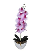 Storczyk pojedynczy jeden pędy sztuczny 58cm biało różowy