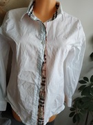 BURBERRY__ KOSZULA DAMSKA BIAŁA KRATKA LOGO  __BDB ____ 40