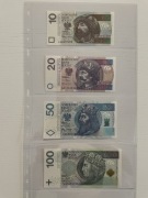 UNIKAT Seria AA – Komplet 10, 20, 50, 100 zł (2012) | Stan Bankowy UNC