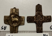 krzyże religijne z brązu,lata ?60?,vintage ddr prl