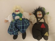 2 stare lalki klaun zabawka prl