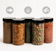 MEGA Zestaw pokarmu dla ryb akwariowych 5 Słoików Płatki Tabletki Granulki