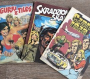 Trzy komiksy Wróblewski Figurki z Tilos Skradziony skarb Czarna Róża