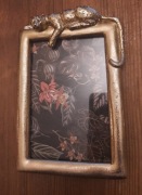 Ramka na zdjęcie, złota z  lampartem