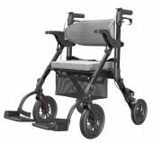Wózek inwalidzki i rollator z siedziskiem szary 2 w 1 vocic