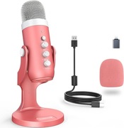 Mikrofon USB różowy