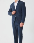 Granatowy garnitur Pier One/slim Fit spodnie typu komfort/nowy roz 56/XXL