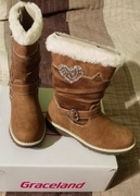 Buty kozaki ocieplane dla dziewczynki nieużywane roz.29 wkł.19cm Graceland