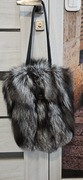 Torebka z futra lisa srebrna Nowa