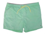 TOMMY HILFIGER_Cudne SPODENKI_turkusowe dresowe logowane sportowe_L