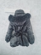 Czarna puchową ciepła kurtka jesień zima M/L