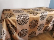 Długie gotowe zasłony eleganckie ornament złoto 6m