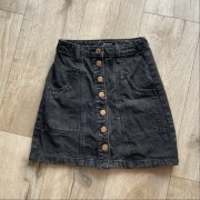 spódnica mini jeansowa denim szara guziki stradivarius xxs 32
