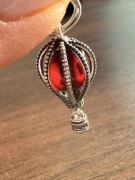 Srebrny Charms czerwony Balon z koszykiem 925 srebro