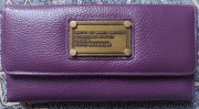Marc by Marc Jacobs skórzany portfel purpurowy duży fiolet skóra naturalna
