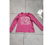 Lupilu bawełniana bluzka koszulka dziewczęca  ozdobna fuksja różowa