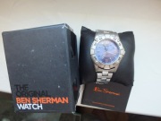 zegarek męski na rękę BEN SHERMAN metal, średnica 4cm, sprawny OPIS